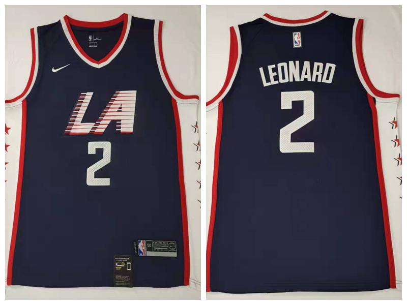 Clippers 2 Kawhi Leonard Navy City Edition Swingman Men Jersey