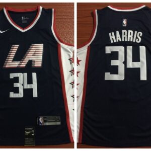 Clippers 34 Tobias Harris Navy Blue 2018-19 City Edition Men Jersey
