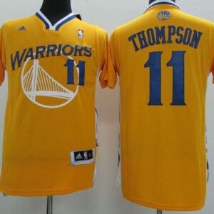 Warriors 11 Klay Thompson Gold Alternate Revolution 30 Men Jersey
