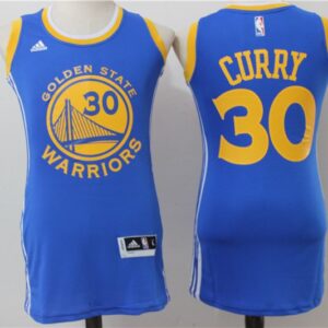 Warriors 30 Stephen Curry Blue Print Dress Women Jersey