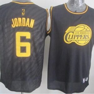 Clippers 6 DeAndre Jordan Black Precious Metals Men Jersey