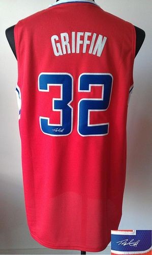 Clippers 32 Blake Griffin Red Autographed Revolution 30 Men Jersey