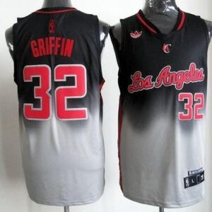 Clippers 32 Blake Griffin Black Grey Fadeaway Men Jersey