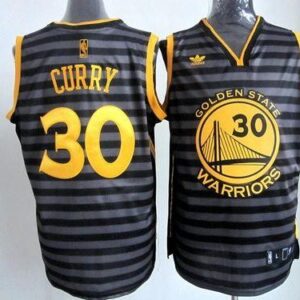 Warriors 30 Stephen Curry Black Grey Groove Men Jersey