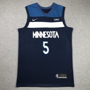 Timberwolves 5 Edwards Blue Men Jersey