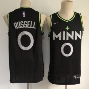 Timberwolves 0 D' Angelo Russell Black 2020 City Edition Men Jersey