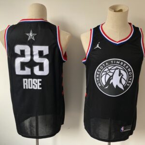 Timberwolves 25 Derrick Rose 2019 All-Star Black Swingman Men Jersey