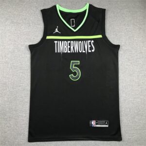 Timberwolves 5 Edwards Black Jordan Men Jersey