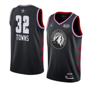 Timberwolves 32 Karl-Anthony Towns 2019 All-Star Black Swingman Men Jersey