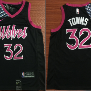Timberwolves 32 Karl-Anthony Towns 2018-19 City Edition Purple Men Jersey