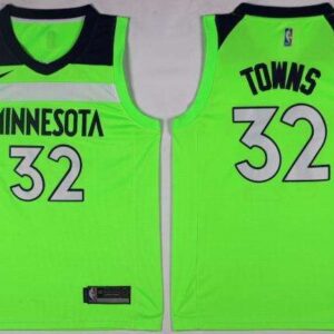 Timberwolves 32 Karl-Anthony Towns Green Men Jersey