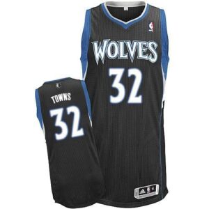 Timberwolves 32 Karl-Anthony Towns Black Men Jersey