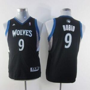 Timberwolves 9 Ricky Rubio Black Youth Jersey