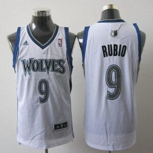 Timberwolves 9 Ricky Rubio White Revolution 30 Men Jersey