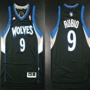 Timberwolves 9 Ricky Rubio Black Revolution 30 Men Jersey