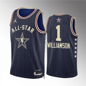 Pelicans 1 Zion Williamson Navy 2024 All Star Jordan Men Jersey