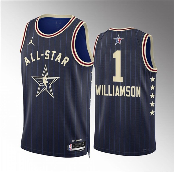 Pelicans 1 Zion Williamson Navy 2024 All Star Jordan Men Jersey