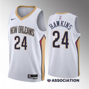 Pelicans 24 Jordan Hawkins White 2023 Draft Association Edition Men Jersey