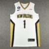 Pelicans 1 Zion Williamson White 2022-23 City Edition Men Jersey