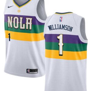 Pelicans 1 Zion Williamson White City Edition Men Jersey