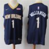 Pelicans 1 Zion Williamson Navy Men Jersey
