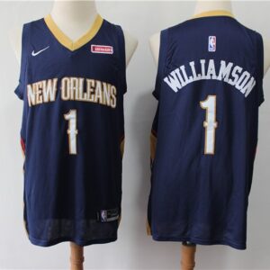 Pelicans 1 Zion Williamson Navy Men Jersey