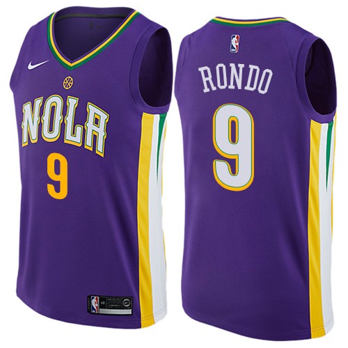 Pelicans 9 Rajon Rondo Purple Mardi Gras Pride Men Jersey