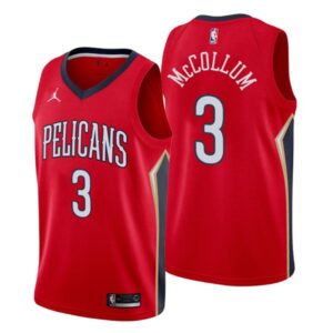 New Orleans Pelicans 3 C.J. McCollum Red Men Jersey
