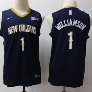 Pelicans 1 Zion Williamson Navy Swingman  Youth Jersey