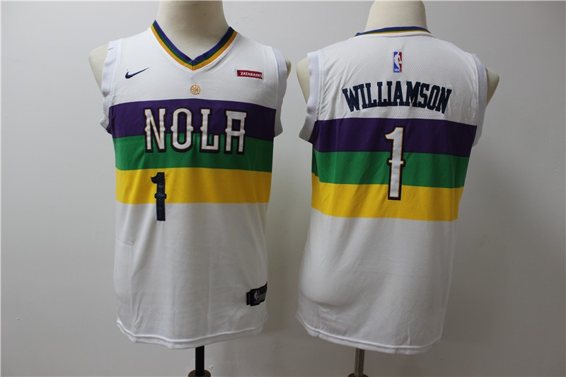 Pelicans 1 Zion Williamson White City Edition Swingman Youth Jersey