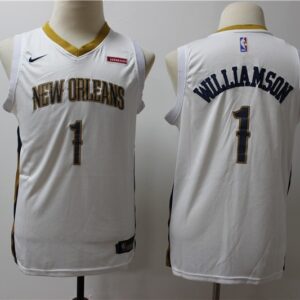 Pelicans 1 Zion Williamson White Swingman Youth Jersey