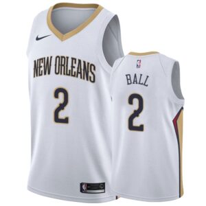 Pelicans 2 Lonzo Ball White Men Jersey