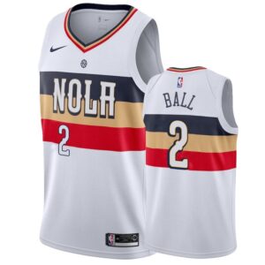 Pelicans 2 Lonzo Ball White Earned Edition Men Jersey
