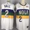 Pelicans 2 Lonzo Ball White City Edition Men Jersey
