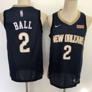 Pelicans 2 Lonzo Ball Navy Men Jersey