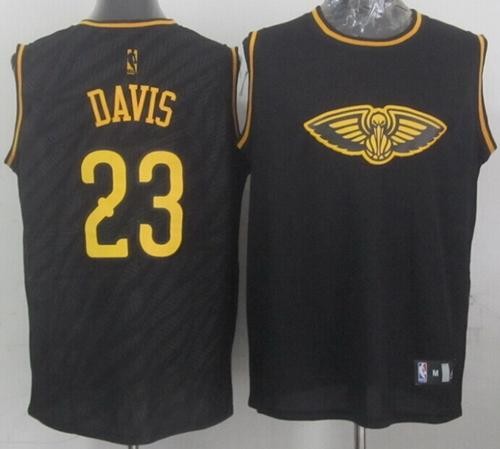 Pelicans 23 Anthony Davis Black Precious Metals Men Jersey