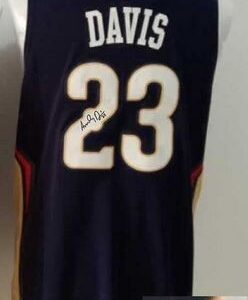 Pelicans 23 Anthony Davis Autographed Navy Revolution 30 Men Jersey