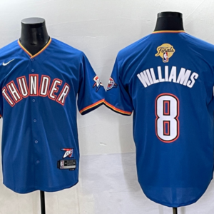 Thunder 8 Williams Blue Finals Baseball Vapor Limited Men Jersey