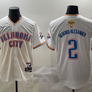 Thunder 2 Shai Gilgeous-Alexander White Finals Baseball Vapor Limited Men Jersey