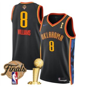 Thunder 8 Jalen Williams Black City 2025 Finals Champions Men Jersey