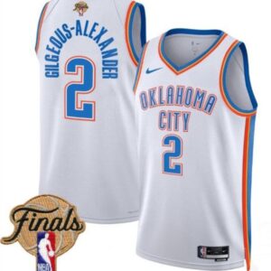 Thunder 2 Shai Gilgeous-Alexander White 2025 Finals Association Edition Men Jersey