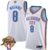 Thunder 8 Jalen Williams White 2025 Finals Men Jersey