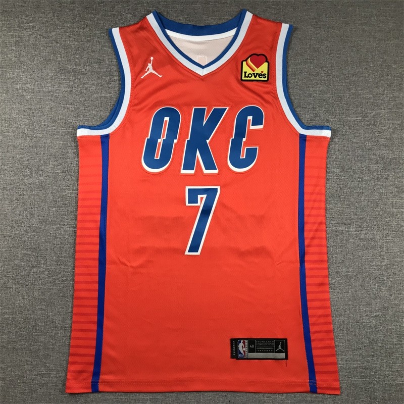 Thunders 7 Holmgren Orange Jordan Men Jersey