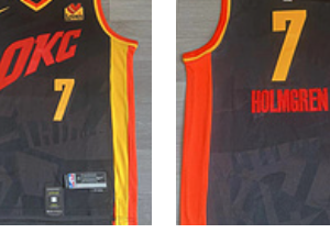 Thunder 7 Chet Holmgren Black 2023-24 City Men Jersey