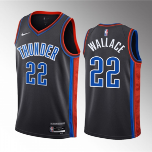 Thunder 22 Cason Wallace Black 2023 Draft City Edition Men Jersey