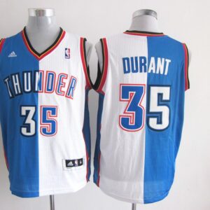 Thunder 35 Kevin Durant White Blue Split Men Jersey
