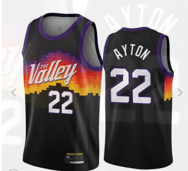 Suns 22 Deandre Ayton Black City Men Jersey