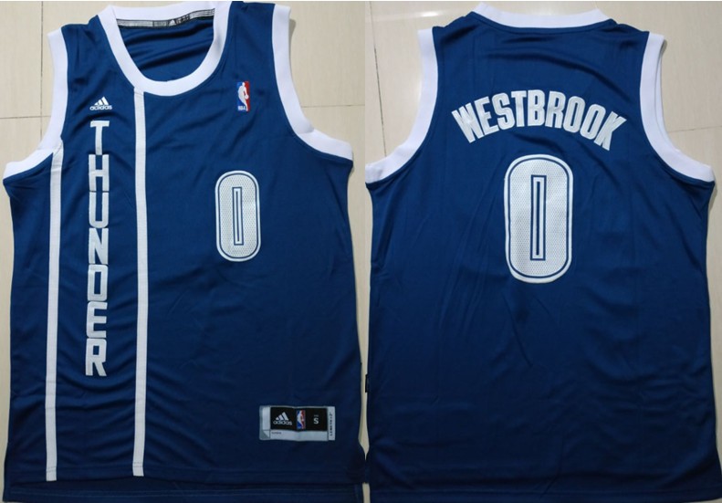 Thunder 0 Russell Westbrook Navy Swingman Men Jersey
