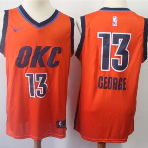 Thunder 13 Paul George Orange Earned Edition Men Jersey