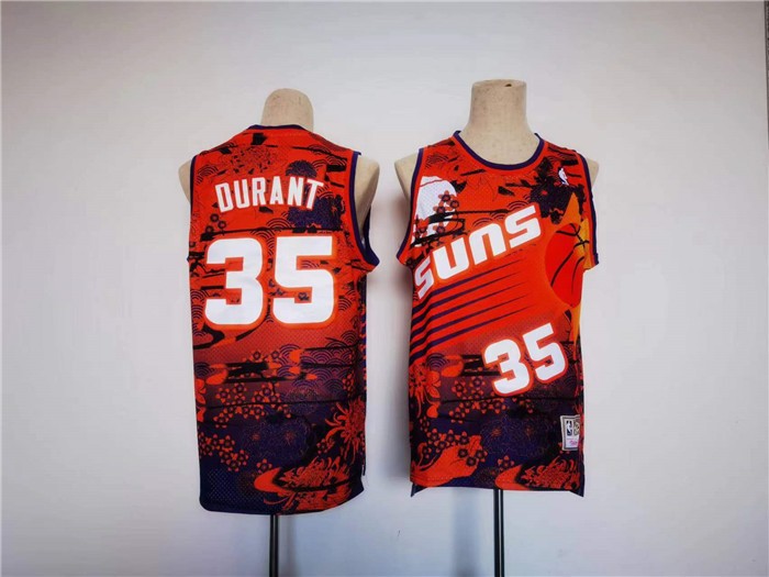 Suns 35 Kevin Durant Red Throwback Men Jersey